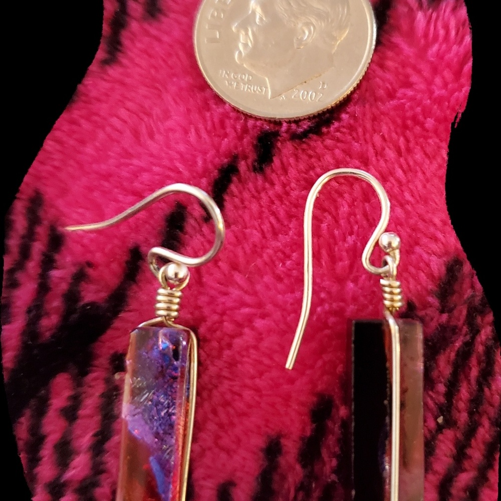 Purple and Red earrings